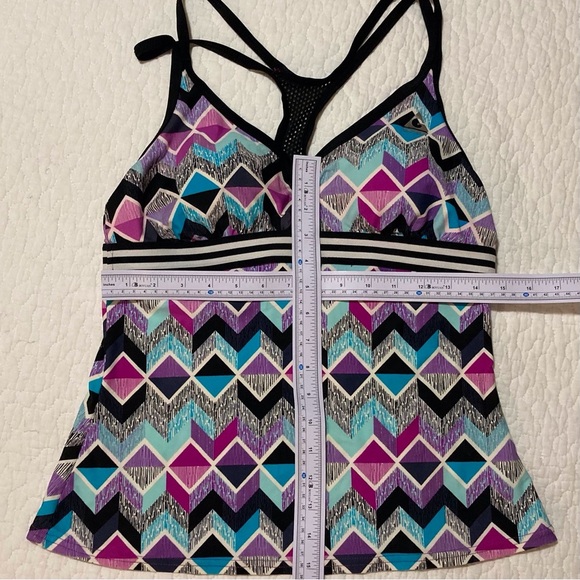 Gerry Multicolor Geometric Swim Top | Vibrant Colors | Versatile Top - Picture 1 of 6